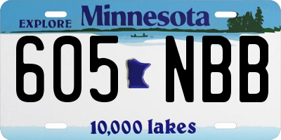 MN license plate 605NBB