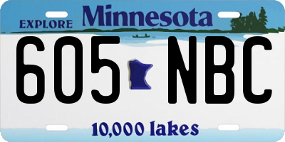 MN license plate 605NBC