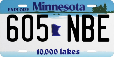 MN license plate 605NBE