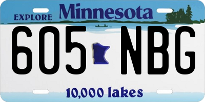MN license plate 605NBG