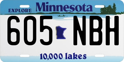 MN license plate 605NBH
