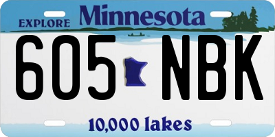 MN license plate 605NBK