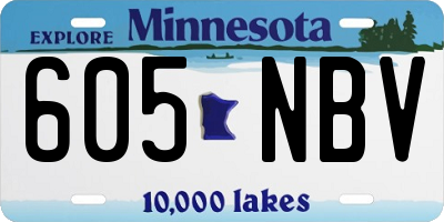 MN license plate 605NBV