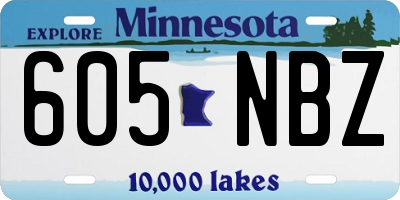 MN license plate 605NBZ