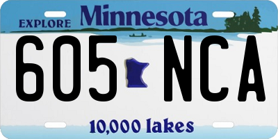 MN license plate 605NCA