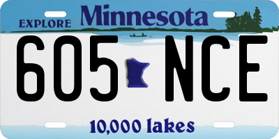 MN license plate 605NCE