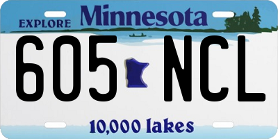 MN license plate 605NCL