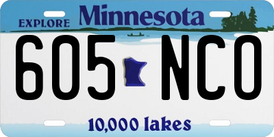 MN license plate 605NCO