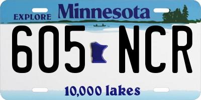 MN license plate 605NCR