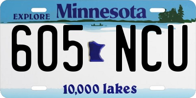 MN license plate 605NCU
