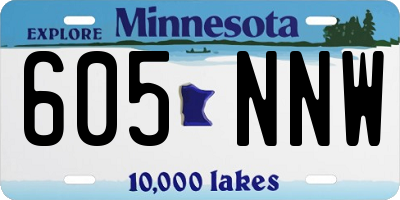 MN license plate 605NNW