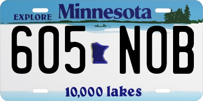 MN license plate 605NOB