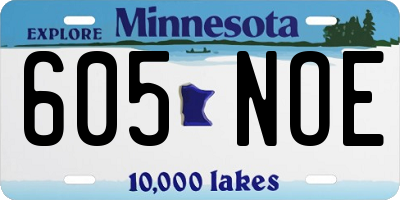 MN license plate 605NOE