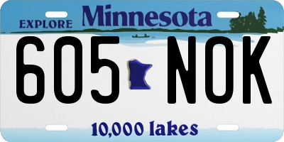 MN license plate 605NOK