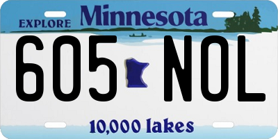 MN license plate 605NOL