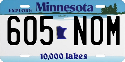 MN license plate 605NOM