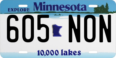 MN license plate 605NON