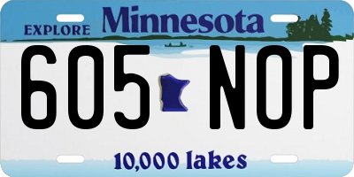 MN license plate 605NOP