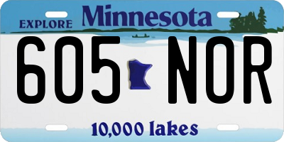 MN license plate 605NOR