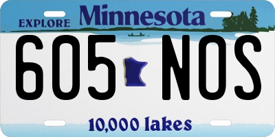MN license plate 605NOS