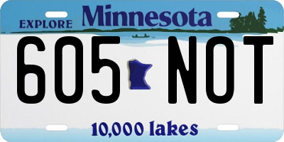 MN license plate 605NOT