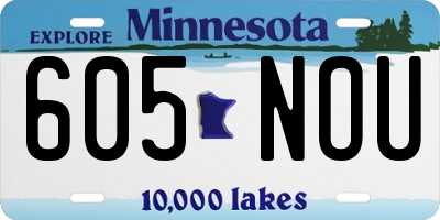 MN license plate 605NOU