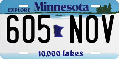 MN license plate 605NOV