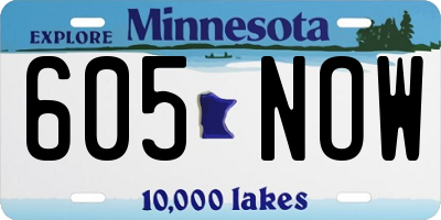 MN license plate 605NOW