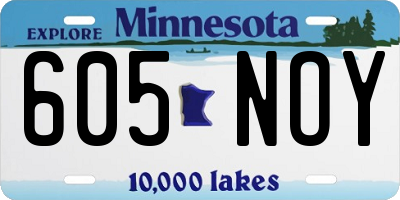 MN license plate 605NOY