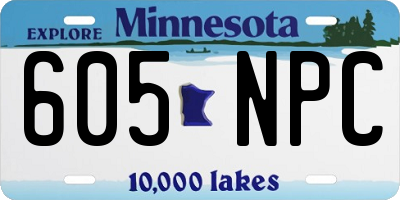 MN license plate 605NPC