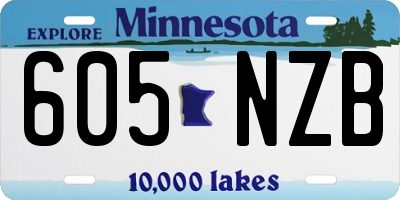 MN license plate 605NZB
