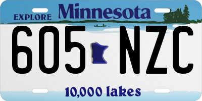 MN license plate 605NZC