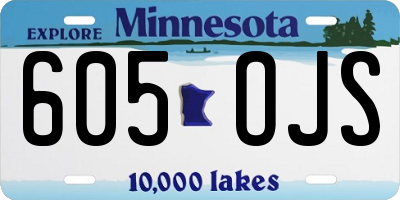 MN license plate 605OJS