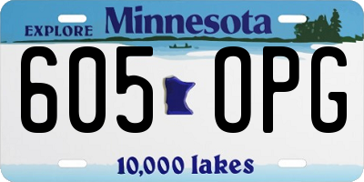 MN license plate 605OPG