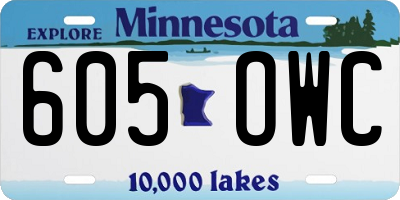 MN license plate 605OWC