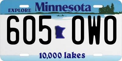 MN license plate 605OWO
