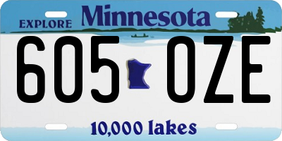 MN license plate 605OZE