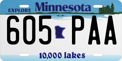 MN license plate 605PAA