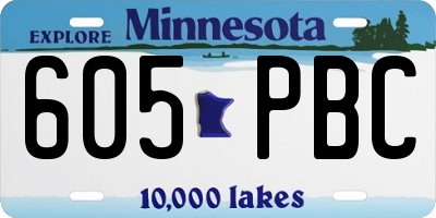 MN license plate 605PBC
