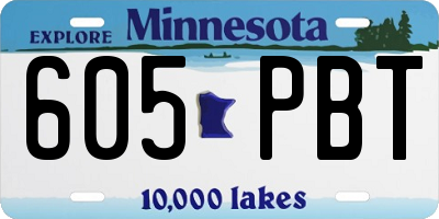 MN license plate 605PBT