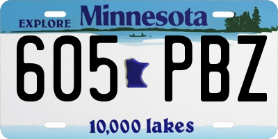 MN license plate 605PBZ