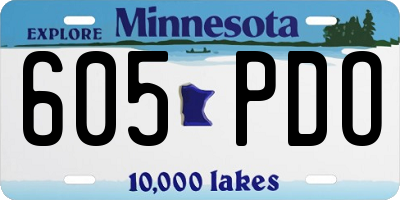 MN license plate 605PDO