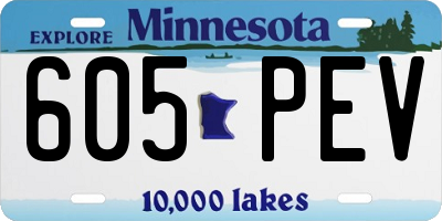 MN license plate 605PEV