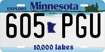 MN license plate 605PGU