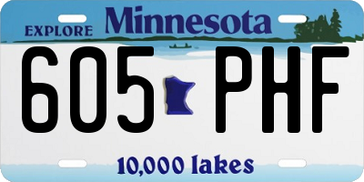 MN license plate 605PHF