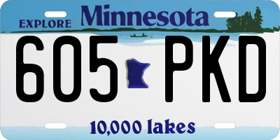 MN license plate 605PKD