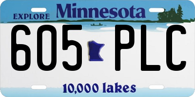 MN license plate 605PLC