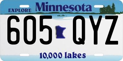 MN license plate 605QYZ