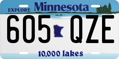 MN license plate 605QZE