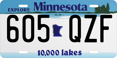 MN license plate 605QZF